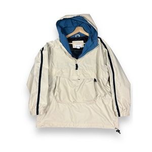 J Crew Oversized Vintage Hooded Pullover Anorak Jacket Mens Medium Tan